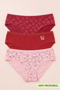 Zivame Regular Rise Full Coverage Bikini Panty (Pack of 3) - Multicolor — thumbnail 1